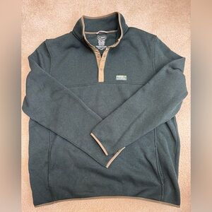L.L. Bean Dark Green Pullover with Tan Accents